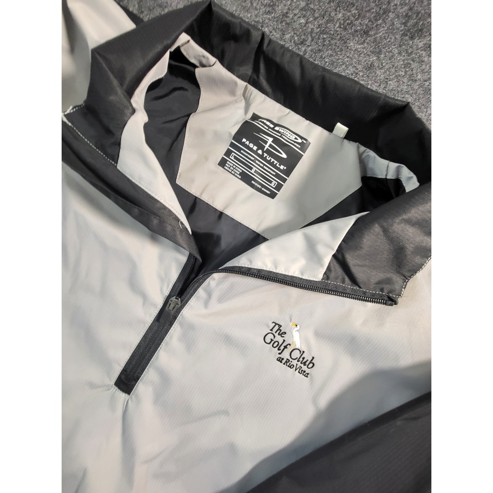 Page & Tuttle Golf Windbreaker Golf Club At Rio Vista Logo  Men's Size L Gray